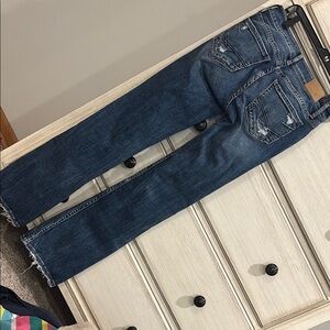 Blue Distressed Jeans BKE Stella bootcut. Size 26 x31 1/2. Barely worn